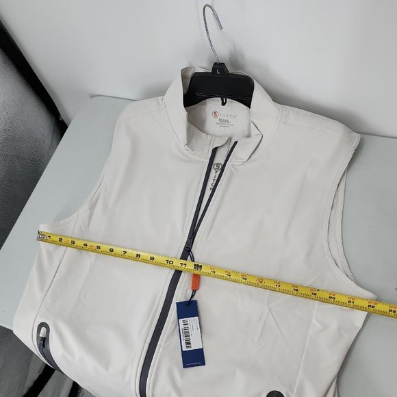 NEW Stitch GT Golf Vest Mens Size Large Nimbus Ivory Full Zip NWT Weather System - Picture 6 of 12